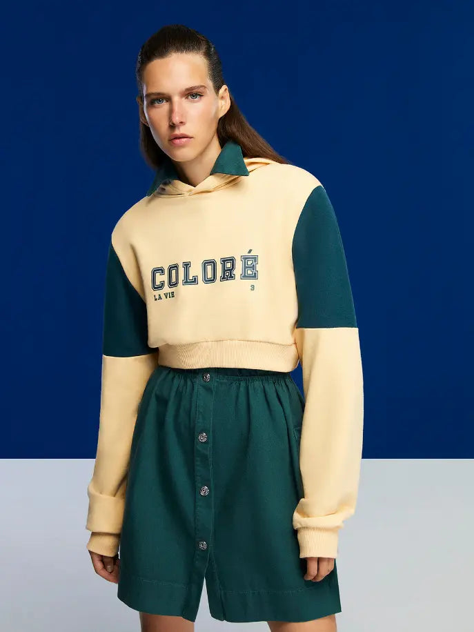 Text Print Cropped Sweatshirt Monique Store