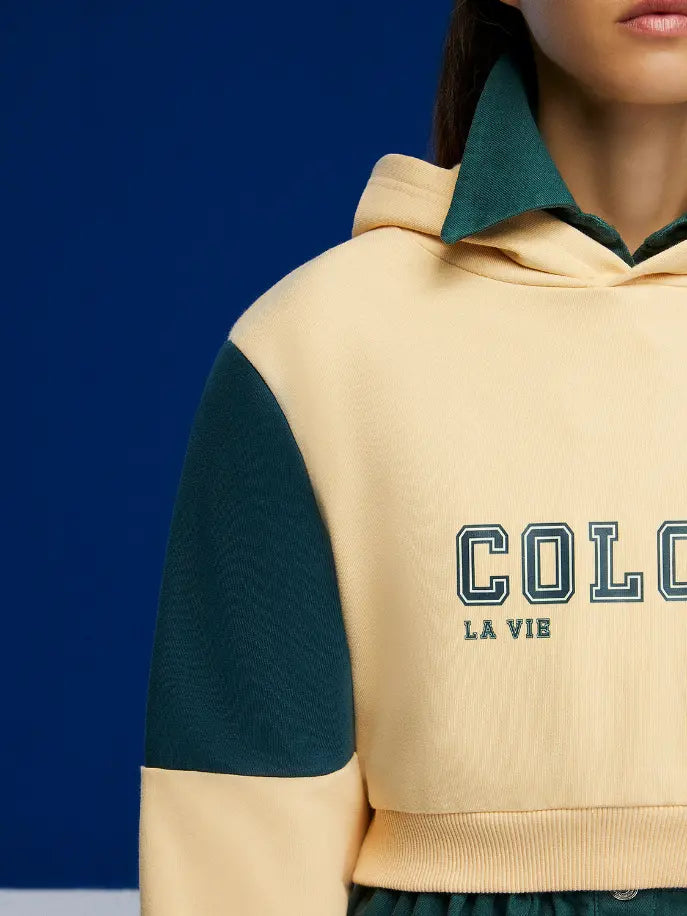 Text Print Cropped Sweatshirt Monique Store