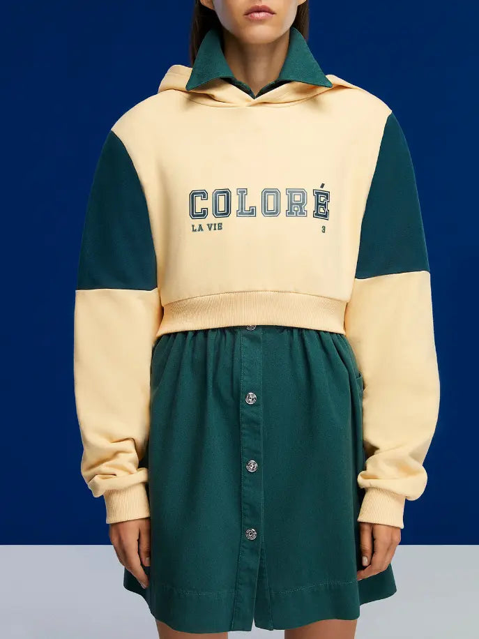 Text Print Cropped Sweatshirt Monique Store