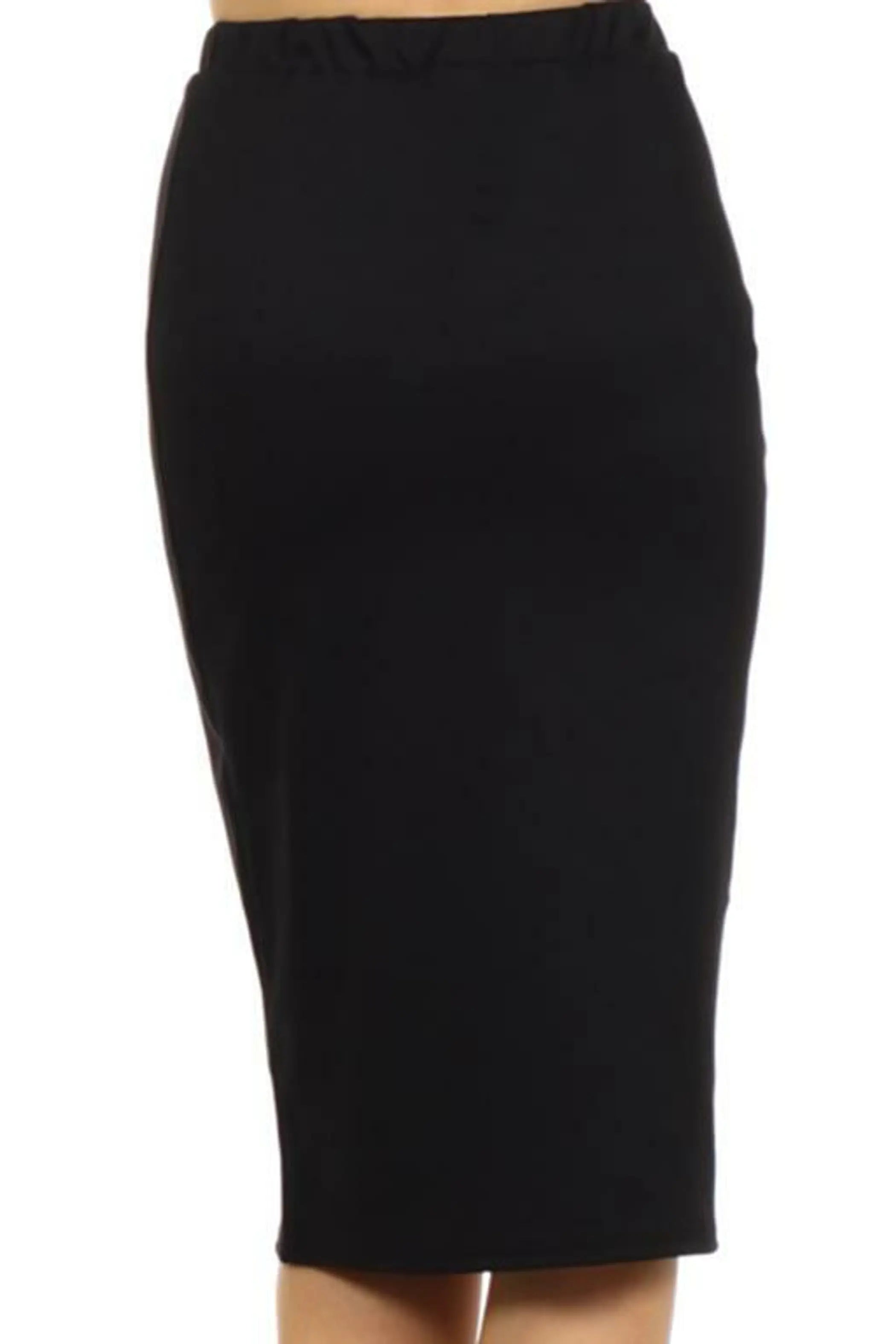 Textured Knit Pencil Skirt Black SurelyMine