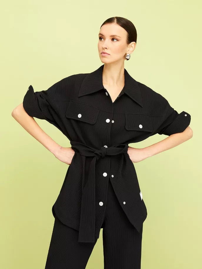 Textured Oversized Jacket Nocturne