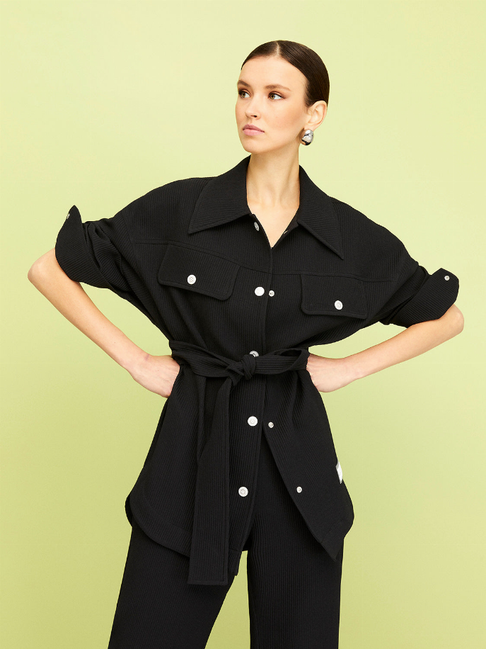 Textured Oversized Jacket Nocturne
