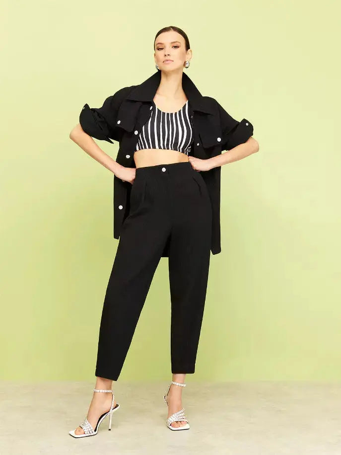 Textured Oversized Jacket Nocturne