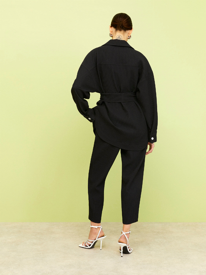 Textured Oversized Jacket Nocturne