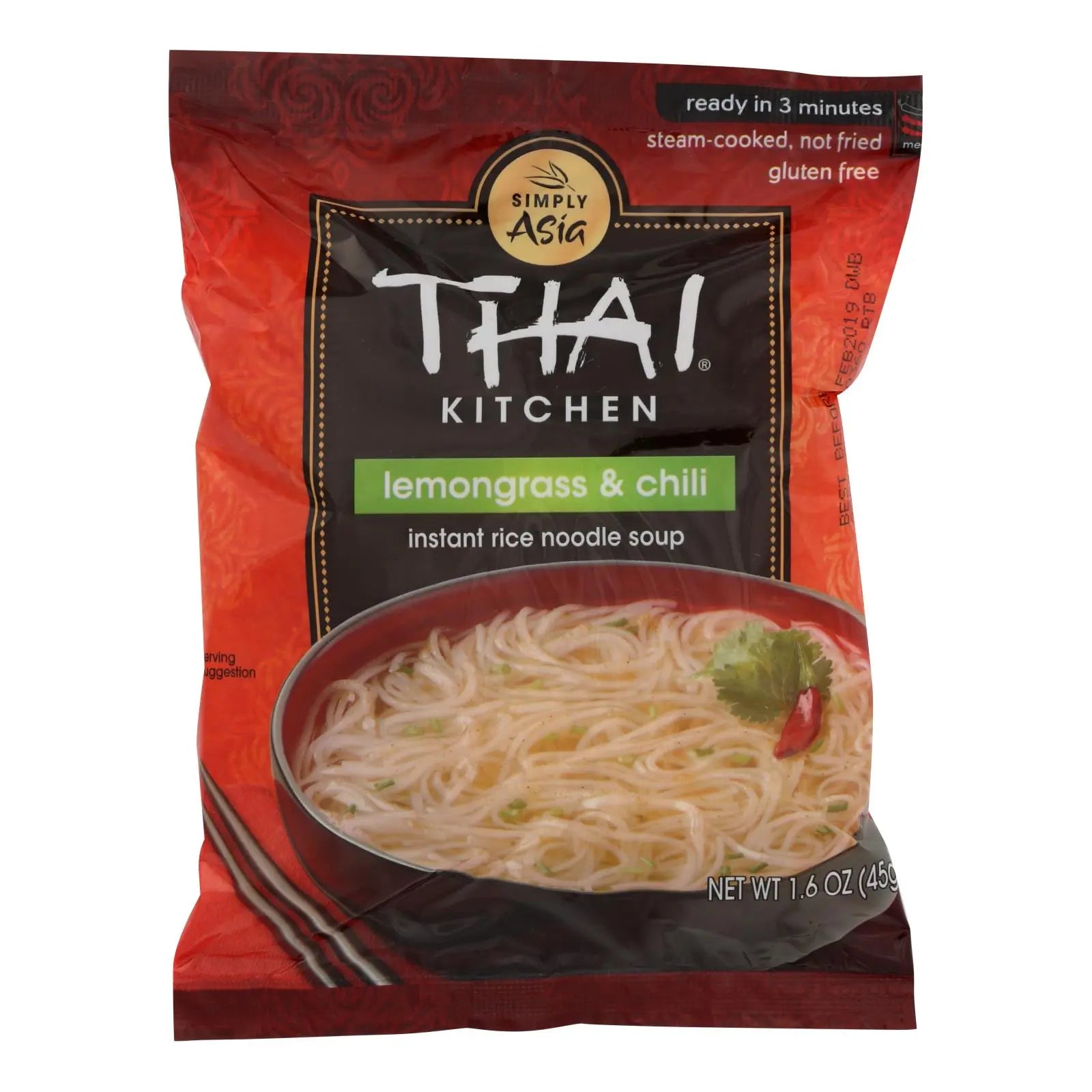 Thai Kitchen Instant Rice Noodle Soup - Lemongrass And Chili - Medium - 1.6 Oz - Case Of 6 Thai Kitchen