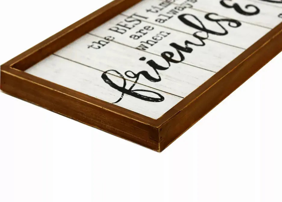 The Best Times are Always Found When Friends&Family Gather Round Rustic Wood Signs-Vantage Wooden Farmhouse Plaque- Large Wood Framed Wall Hanging Decor Paris Loft Inc