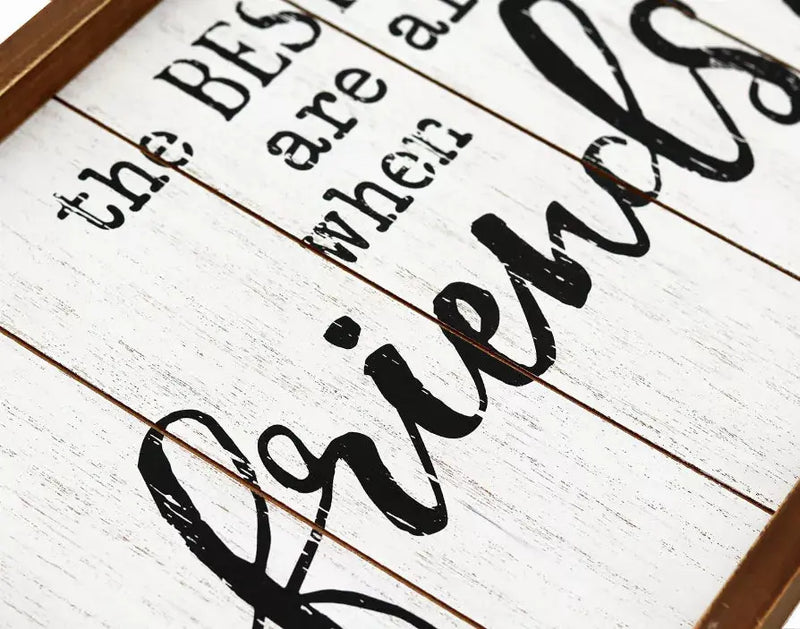The Best Times are Always Found When Friends&Family Gather Round Rustic Wood Signs-Vantage Wooden Farmhouse Plaque- Large Wood Framed Wall Hanging Decor Paris Loft Inc