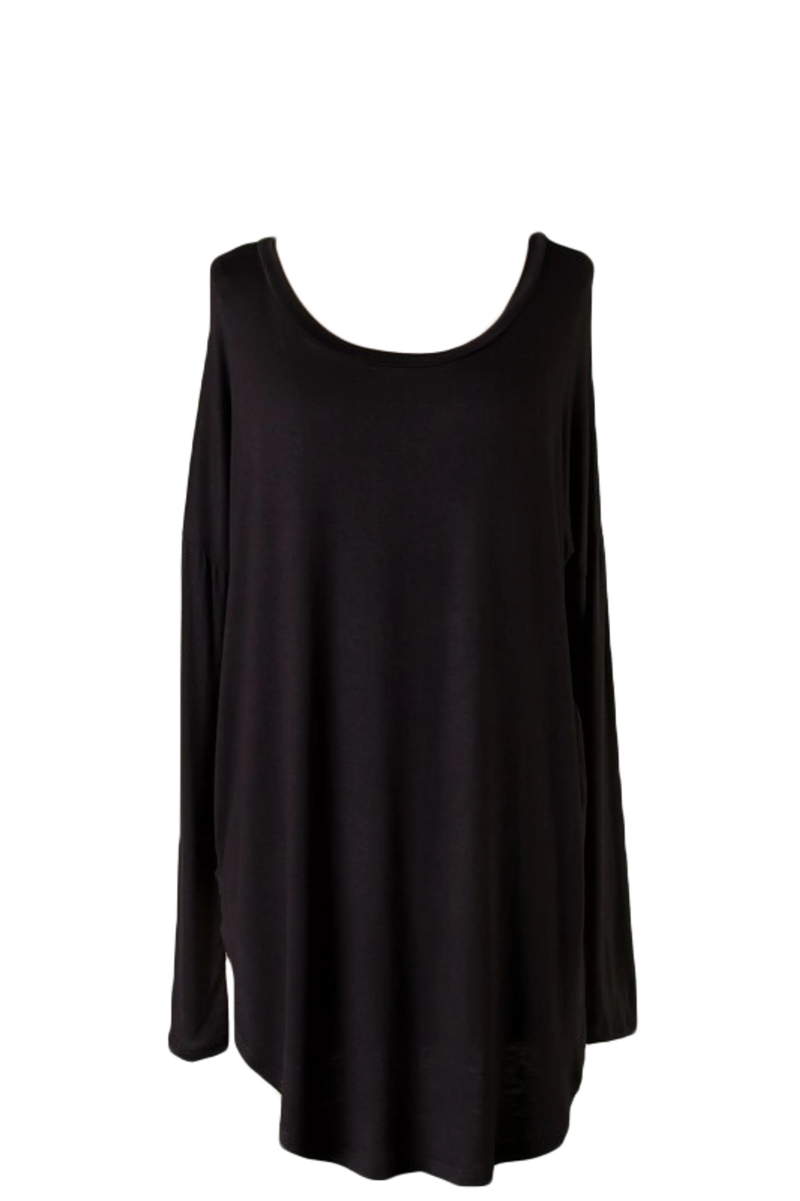 The Boyfriend Long Sleeves Top Black SurelyMine