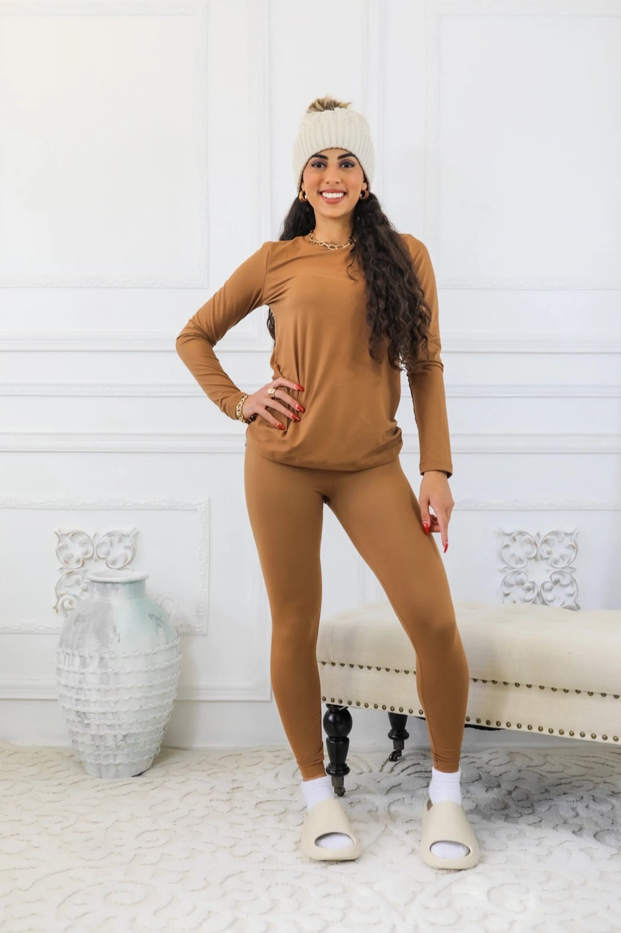 The Cozy Brushed Microfiber Round Neck and Legging Set SurelyMine