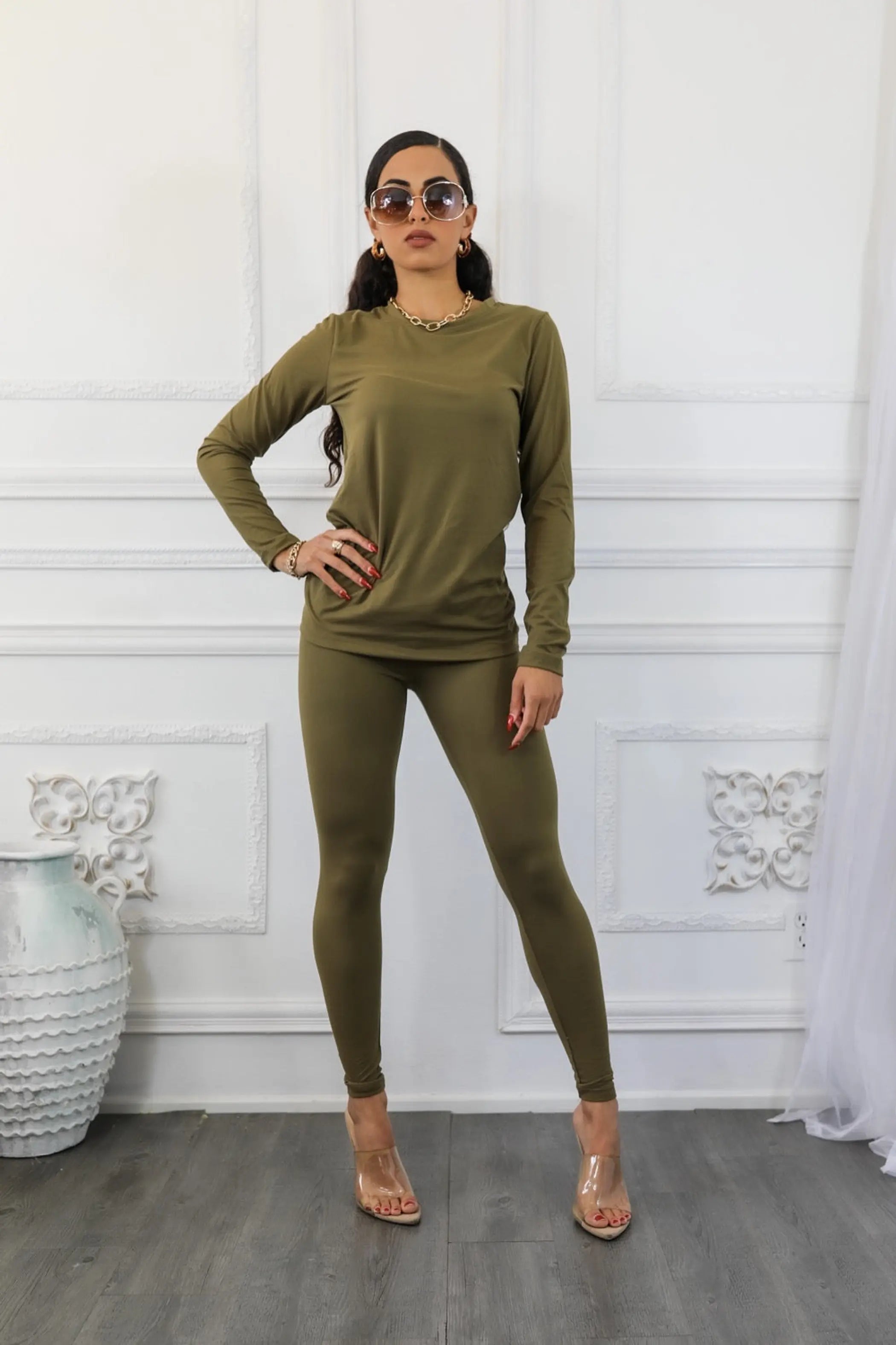 The Cozy Brushed Microfiber Round Neck and Legging Set SurelyMine