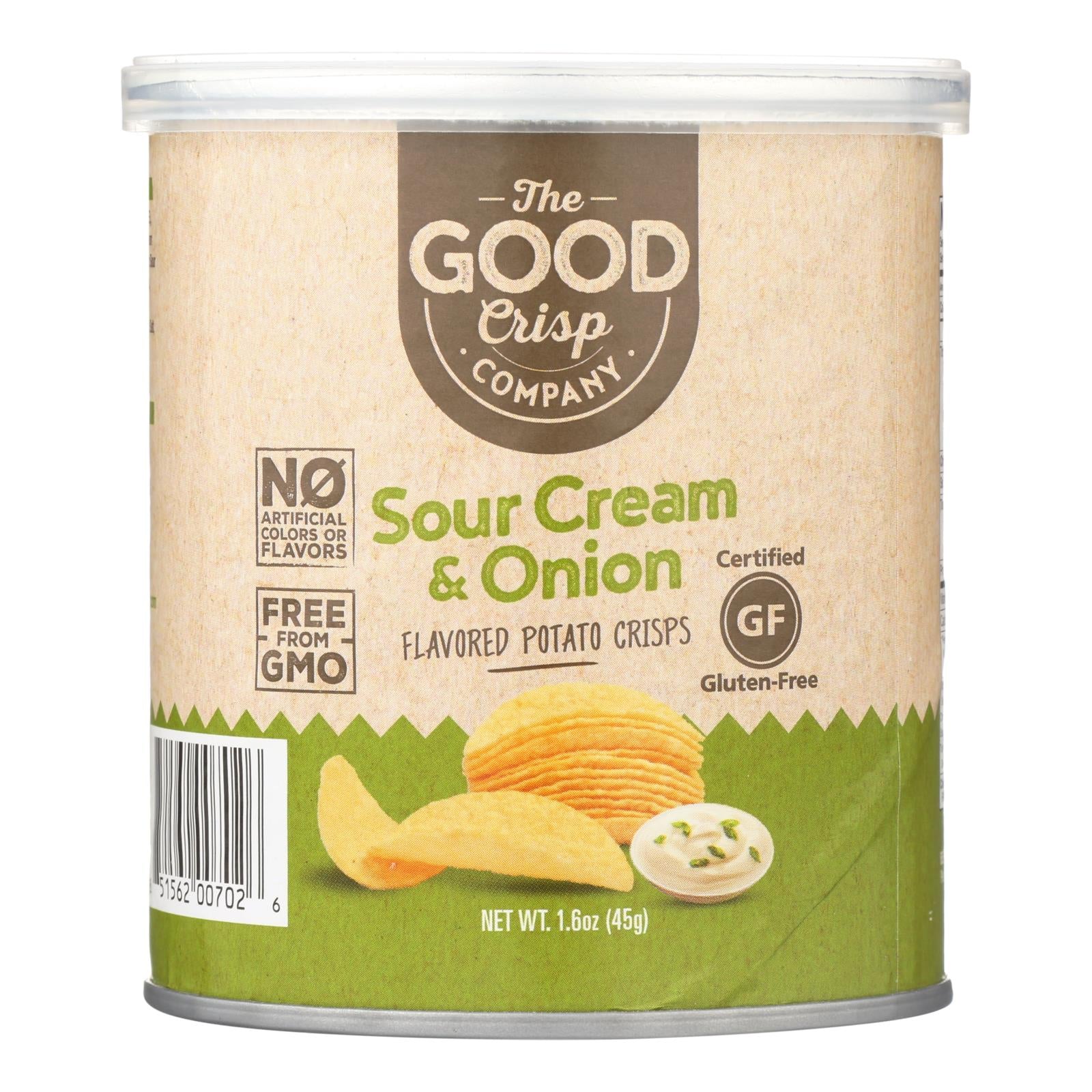 The Good Crisp Company Potato Crisps - Sour Cream And Onion - Case Of 12 - 1.6 Oz The Good Crisp Company