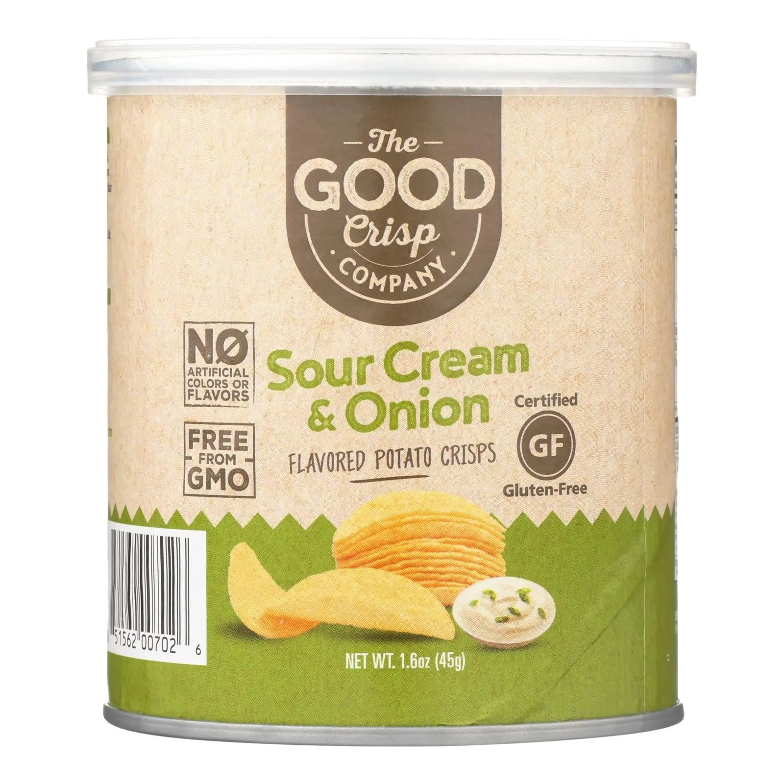 The Good Crisp Company Potato Crisps - Sour Cream And Onion - Case Of 12 - 1.6 Oz The Good Crisp Company