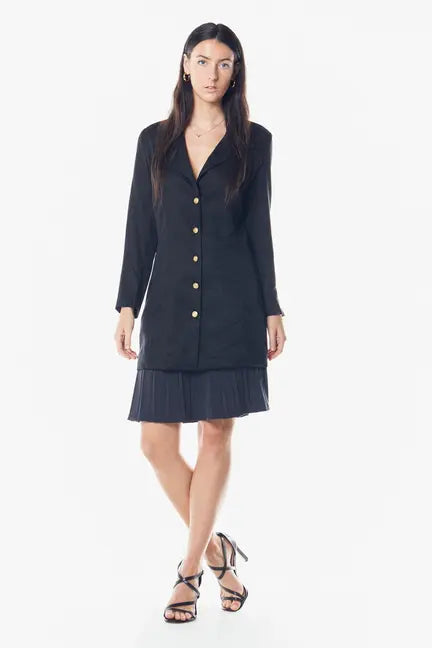 The Grace Long Blazer Dress in Black Maskup Corporation