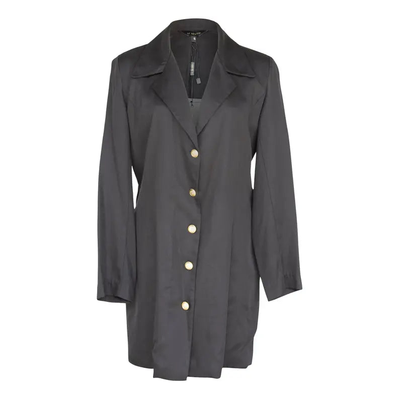 The Grace Long Blazer Dress in Black Maskup Corporation