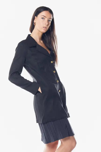 The Grace Long Blazer Dress in Black Maskup Corporation