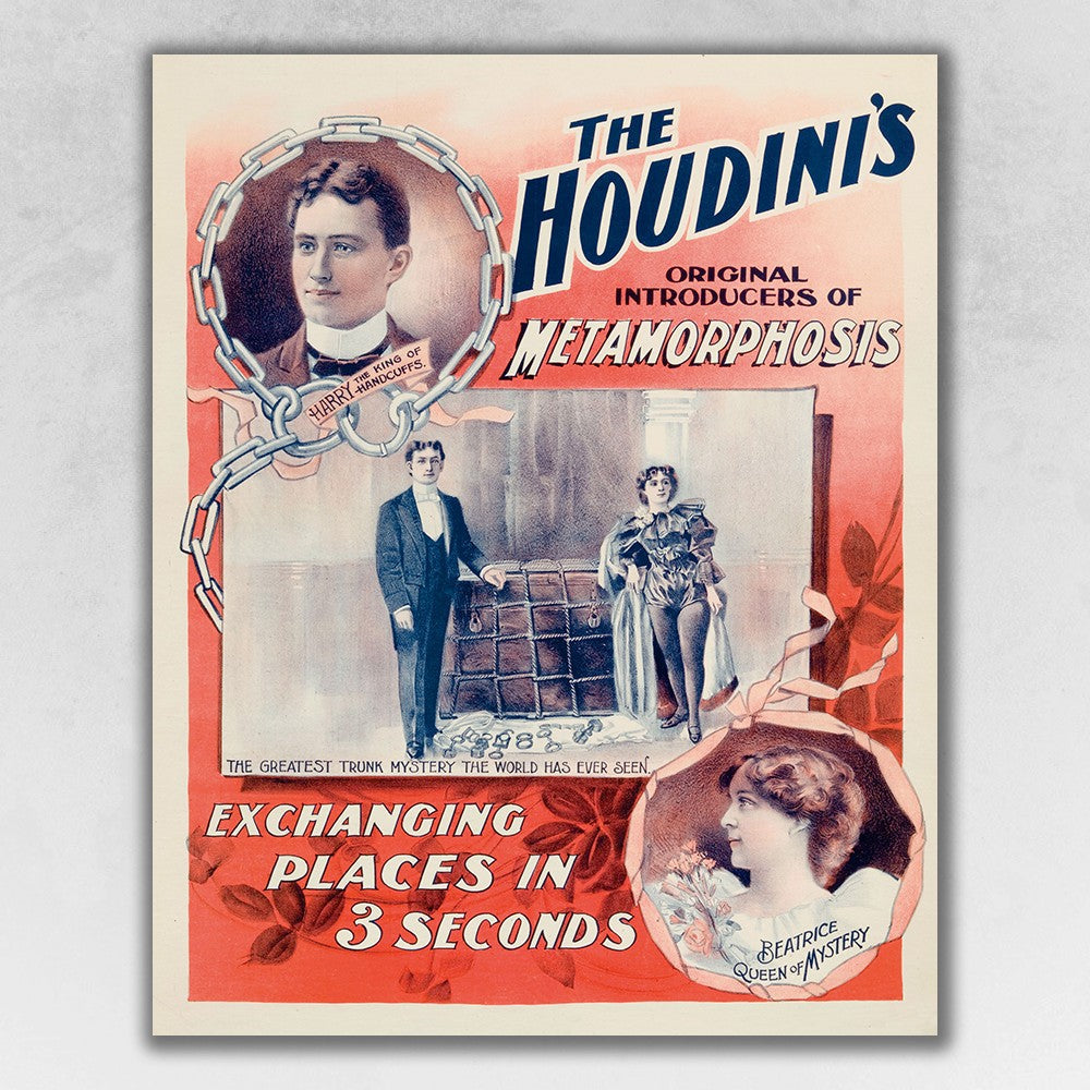 Houdini Spirits Vintage Magic Unframed Print Wall Art - GreatEagleInc