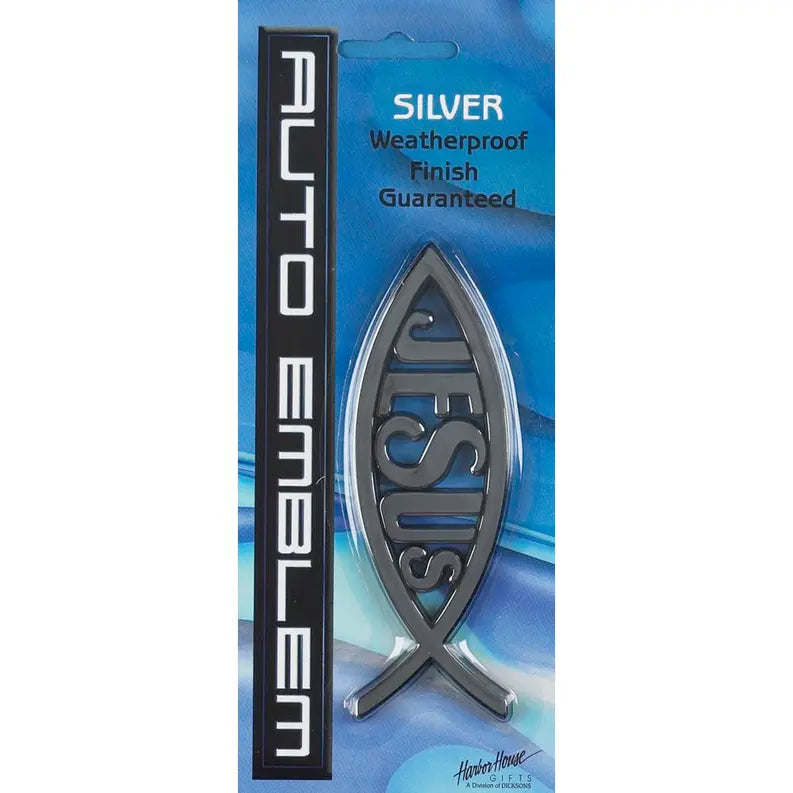 The Jesus Fish Silver Auto Emblem Dicksons Inc