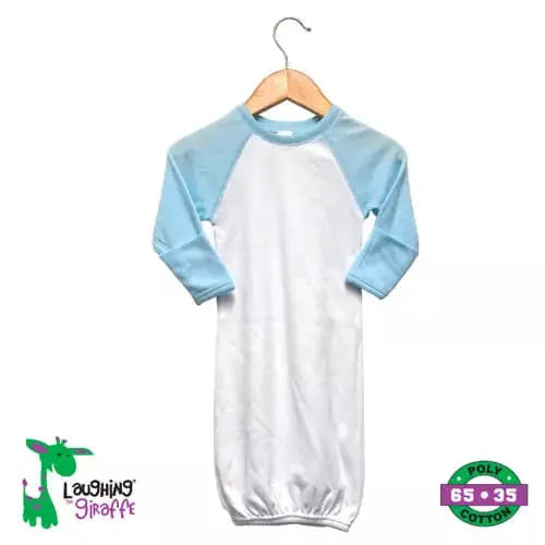The Laughing Giraffe Baby Raglan Gown With Mittens Kids Blanks