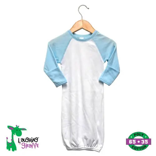 The Laughing Giraffe Baby Raglan Gown With Mittens Kids Blanks