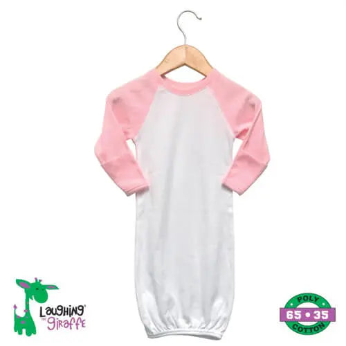 The Laughing Giraffe Baby Raglan Gown With Mittens Kids Blanks