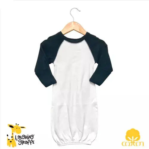 The Laughing Giraffe Baby Raglan Night Gown With Mittens Kids Blanks