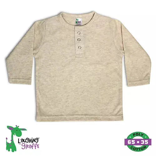 The Laughing Giraffe Long Sleeve Henley Baby T-Shirt Kids Blanks