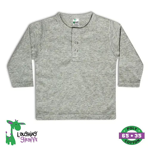 The Laughing Giraffe Long Sleeve Henley Baby T-Shirt Kids Blanks