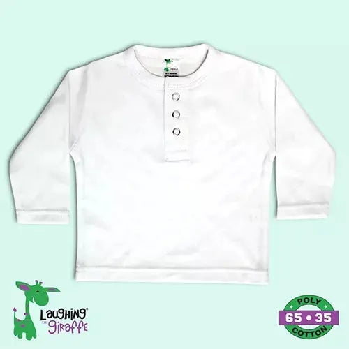 The Laughing Giraffe Long Sleeve Henley Baby T-Shirt Kids Blanks