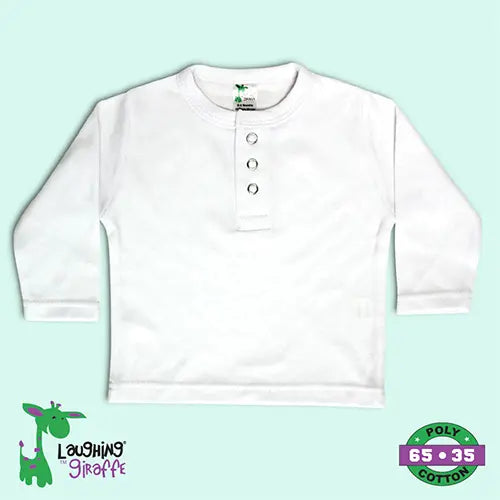The Laughing Giraffe Long Sleeve Henley Baby T-Shirt Kids Blanks