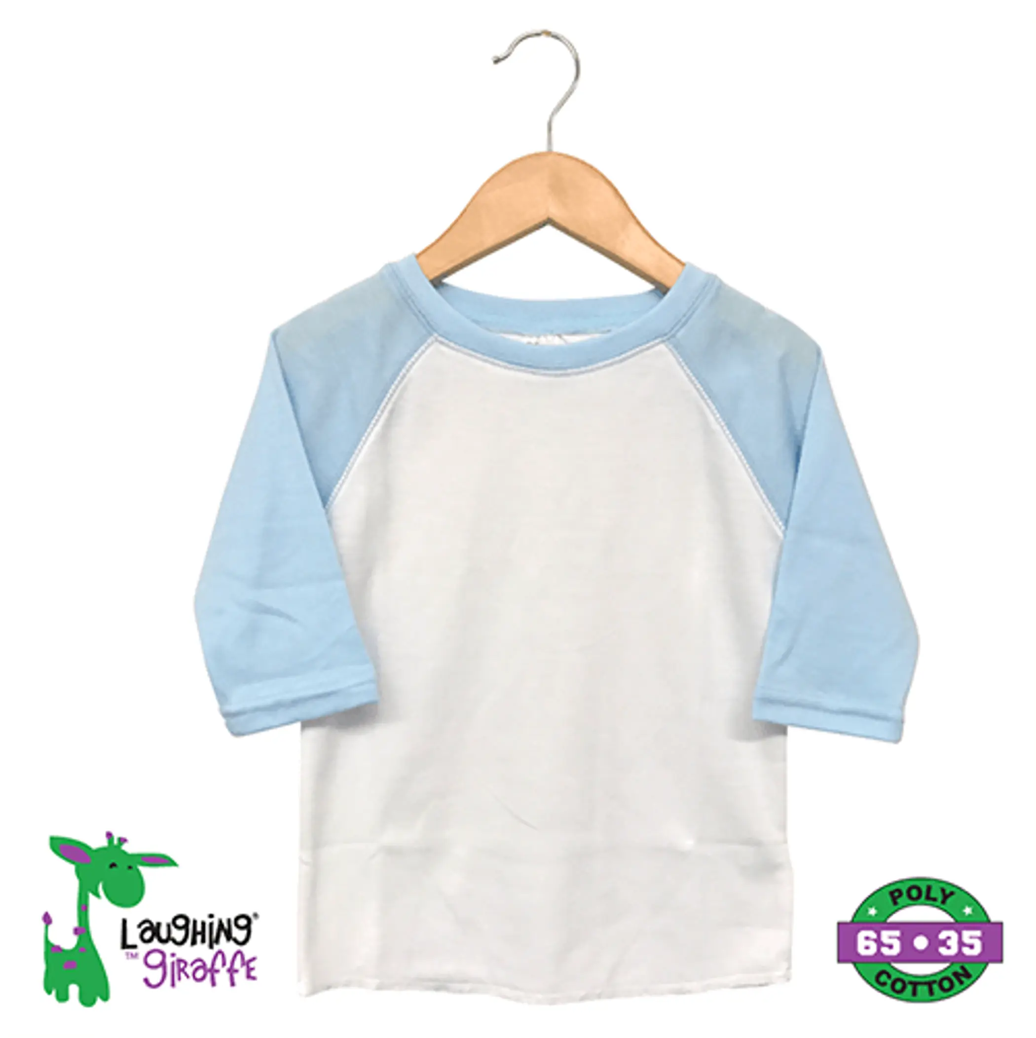 The Laughing Giraffe Toddler Raglan T-Shirt Kids Blanks