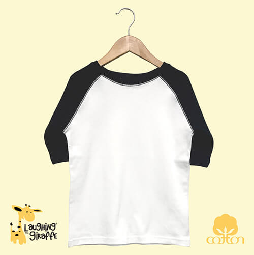 The Laughing Giraffe Toddler Raglan T-Shirt Kids Blanks
