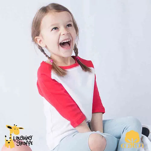 The Laughing Giraffe Toddler Raglan T-Shirt Kids Blanks