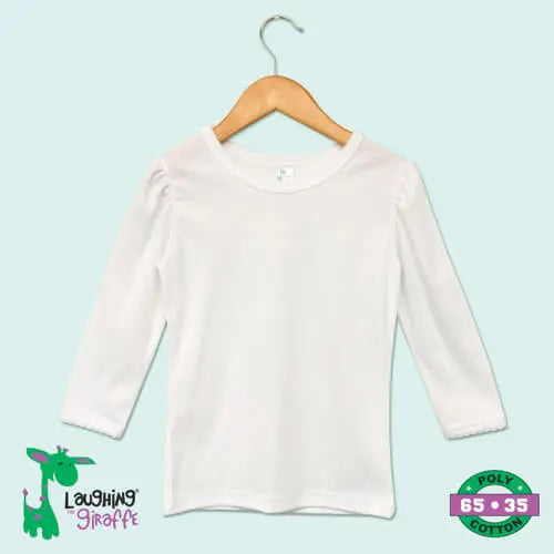 The Laughing Giraffe Toddler Scallop T-Shirt Long Sleeve Kids Blanks