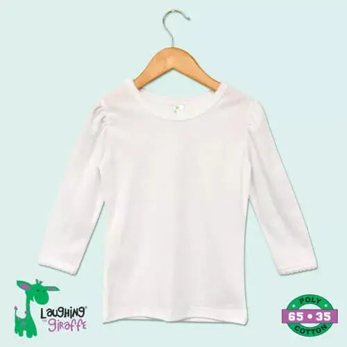 The Laughing Giraffe Toddler Scallop T-Shirt Long Sleeve Kids Blanks