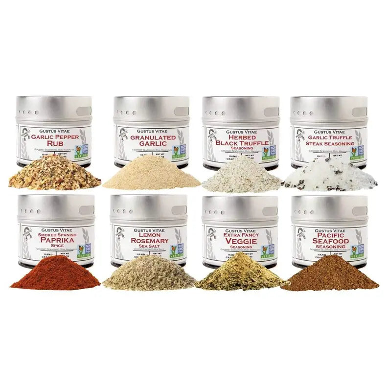 The Perfect Gift - 8 Pack Of Gourmet Seasonings Gustus Vitae