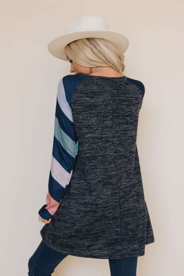 The Way It Is Striped Tunic Stay Warm in Style