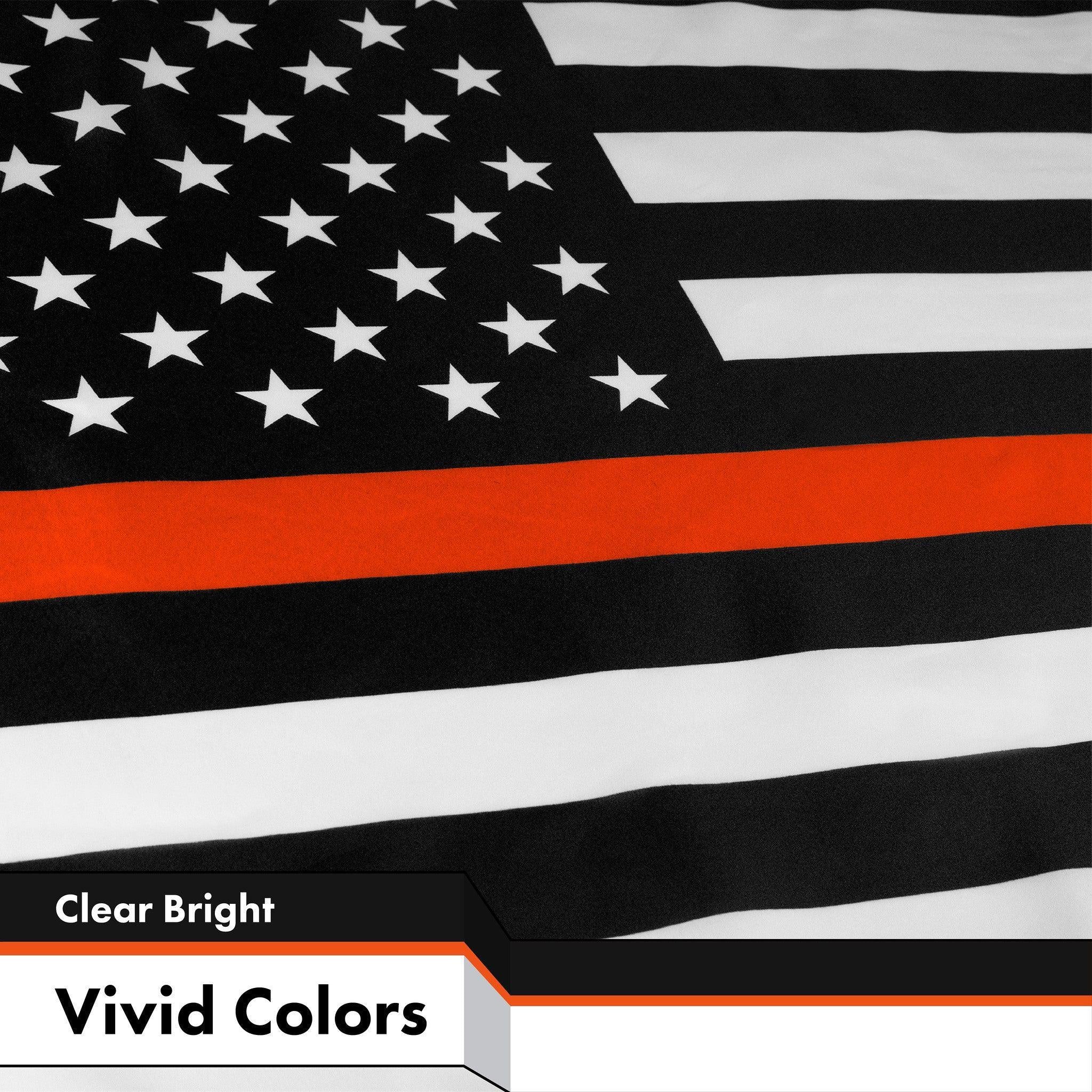 Thin Orange Line American Flag 3x5 Ft 3-Pack Printed 150D Polyester By G128 G128