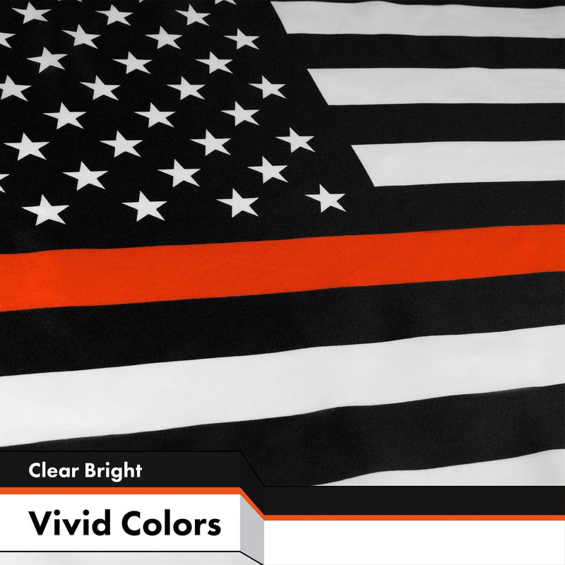 Thin Orange Line American Flag 3x5 Ft 3-Pack Printed 150D Polyester By G128 G128