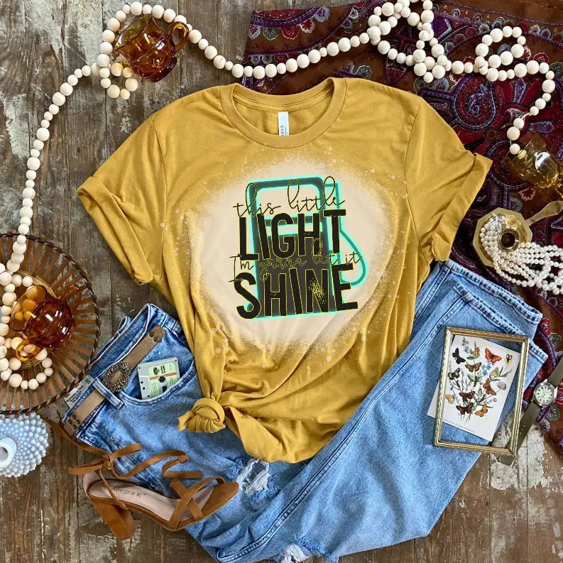 This Little Light of Mine Shirt Bleached CK's Boutique
