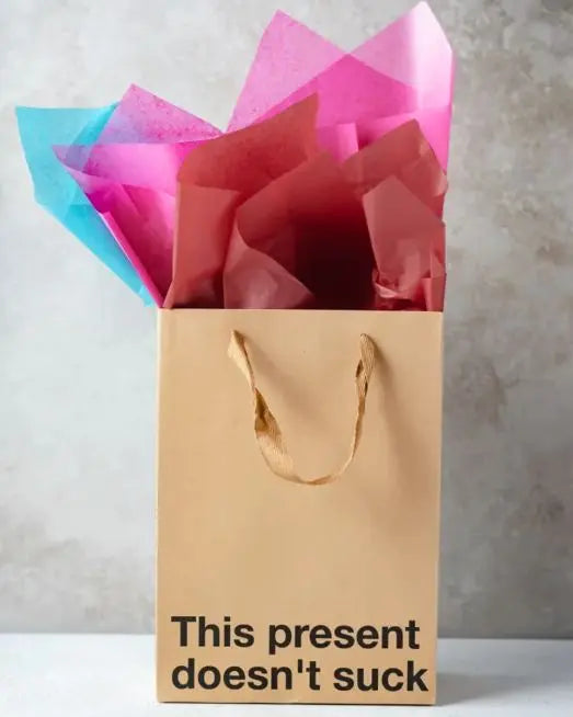 This Present Doesn't Suck Gift Bag Wood Rocket