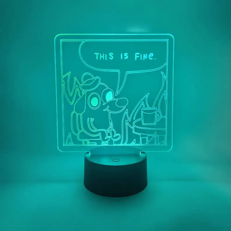 This is Fine LED Light | Comic Strip Dog Lamp | Novelty Gift The 308 Collective
