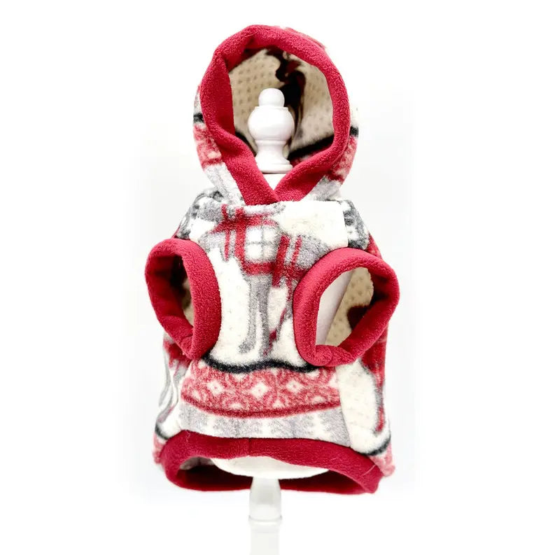 "Through the Woods" Luxe Fleece Blanket Hoodie w/ Pom Pom DoggieCoutureNY