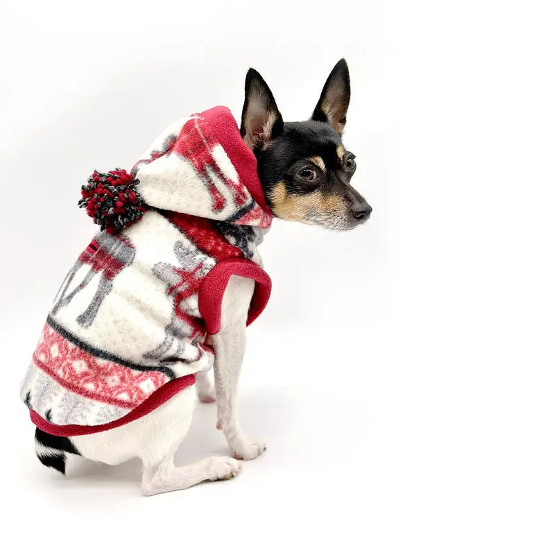 "Through the Woods" Luxe Fleece Blanket Hoodie w/ Pom Pom DoggieCoutureNY