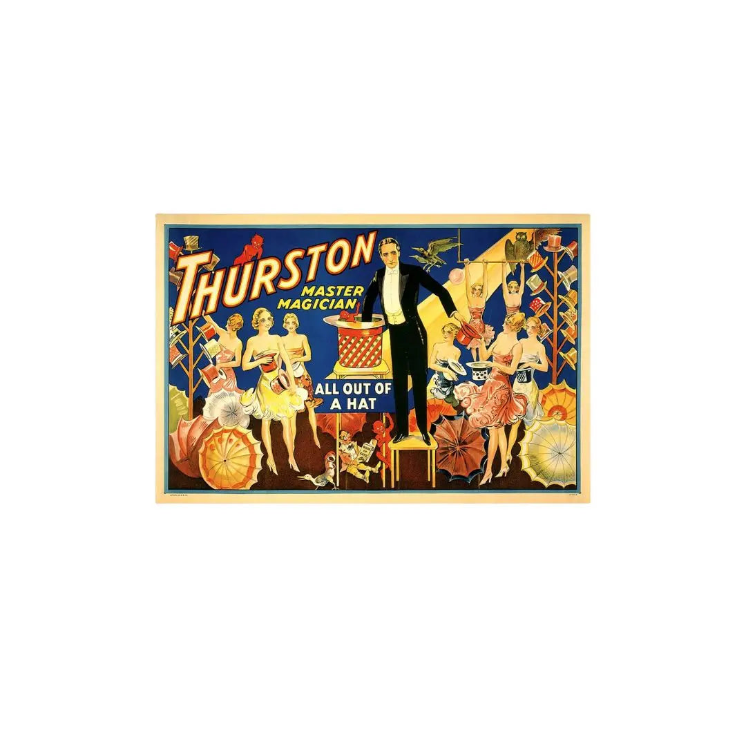 Thurston Out Of A Hat Vintage Magic Unframed Print Wall Art - GreatEagleInc