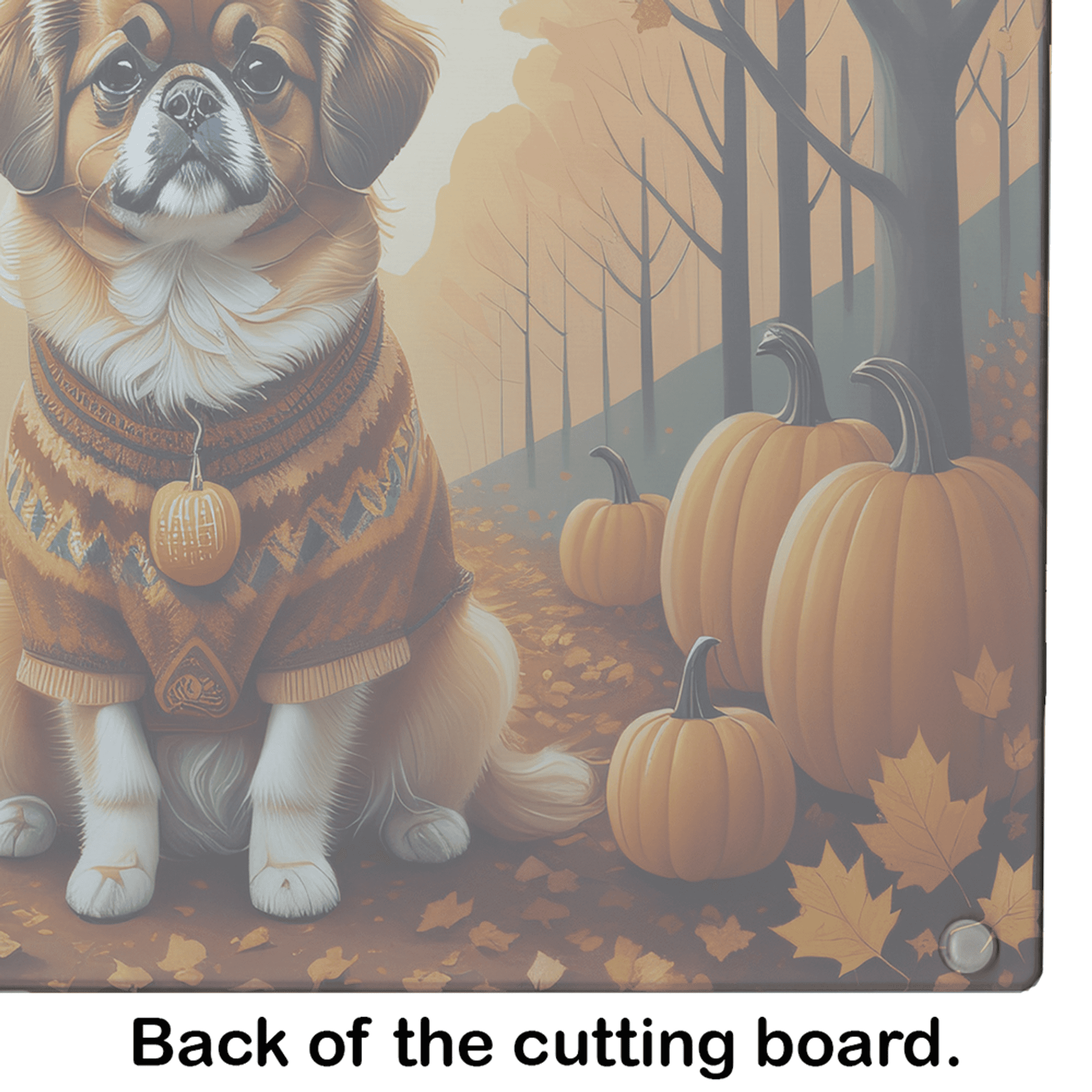 Tibetan Spaniel Fall Glass Cutting Board Caroline's Treasures