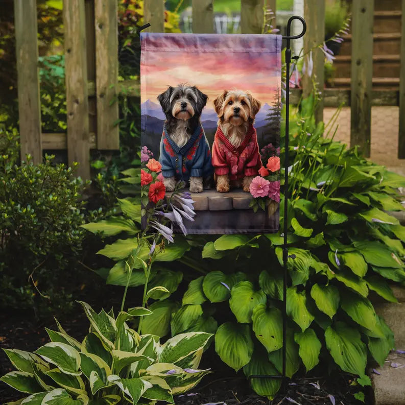 Tibetan Terrier Two Hearts Garden Flag Caroline's Treasures