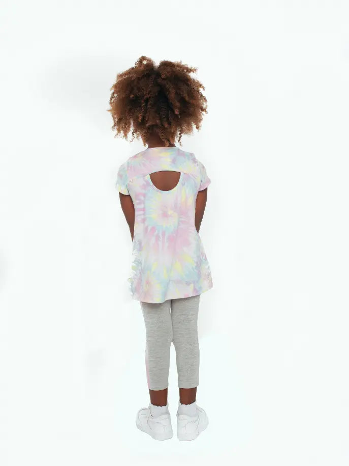 Tie Dye Tunic ft Curved Ruffled Hemline Little Mass