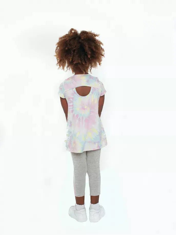 Tie Dye Tunic ft Curved Ruffled Hemline Little Mass