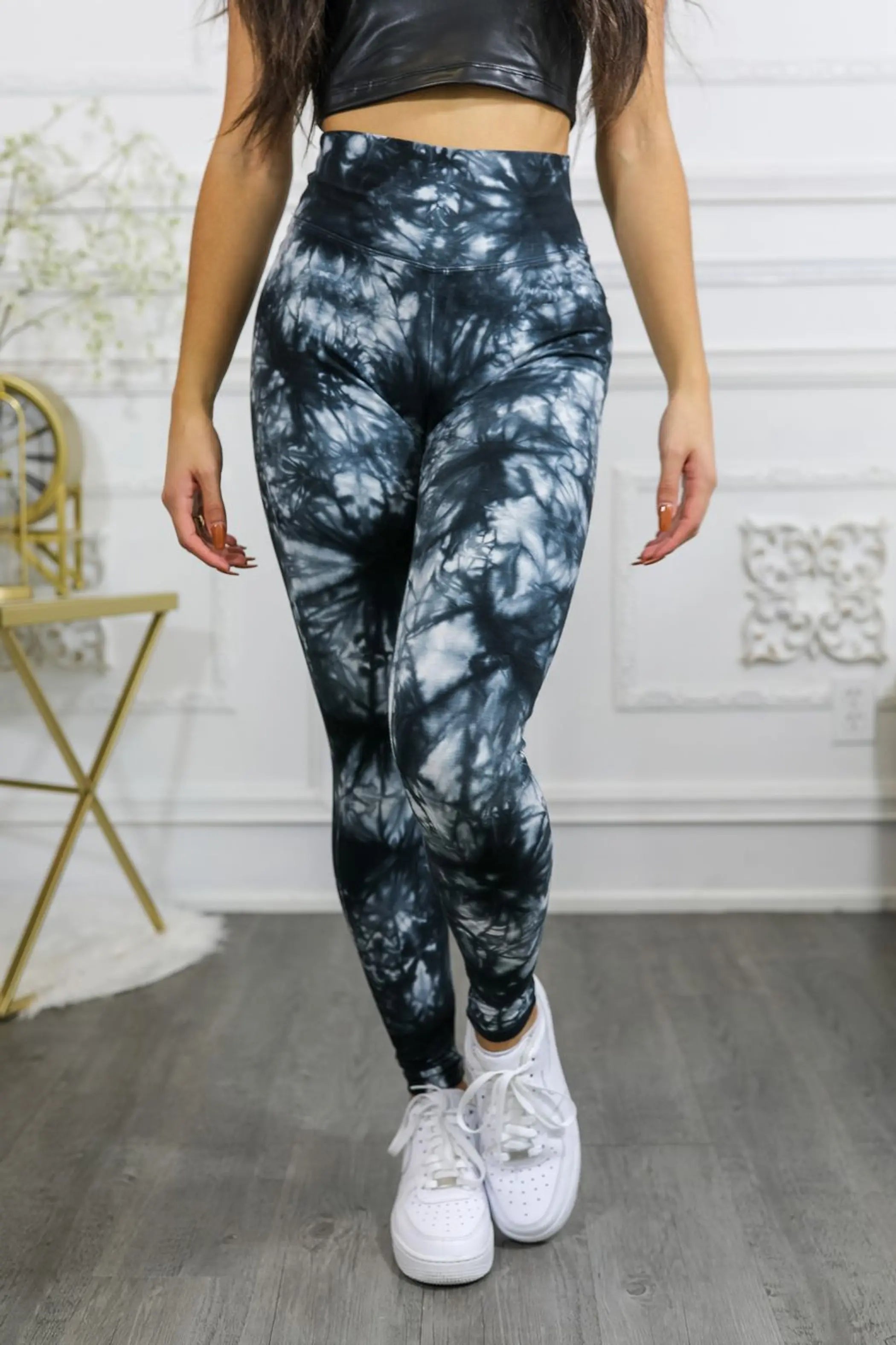 Tie Dye Wide Waistband High Quality Cotton Leggings SurelyMine