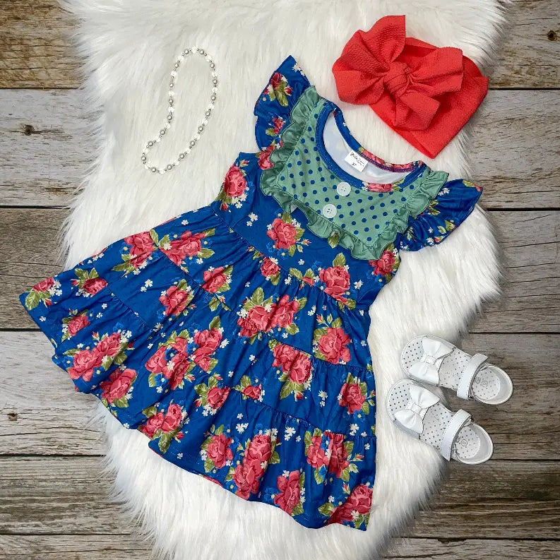 Tiered Floral Dress Stella Bean Clothing